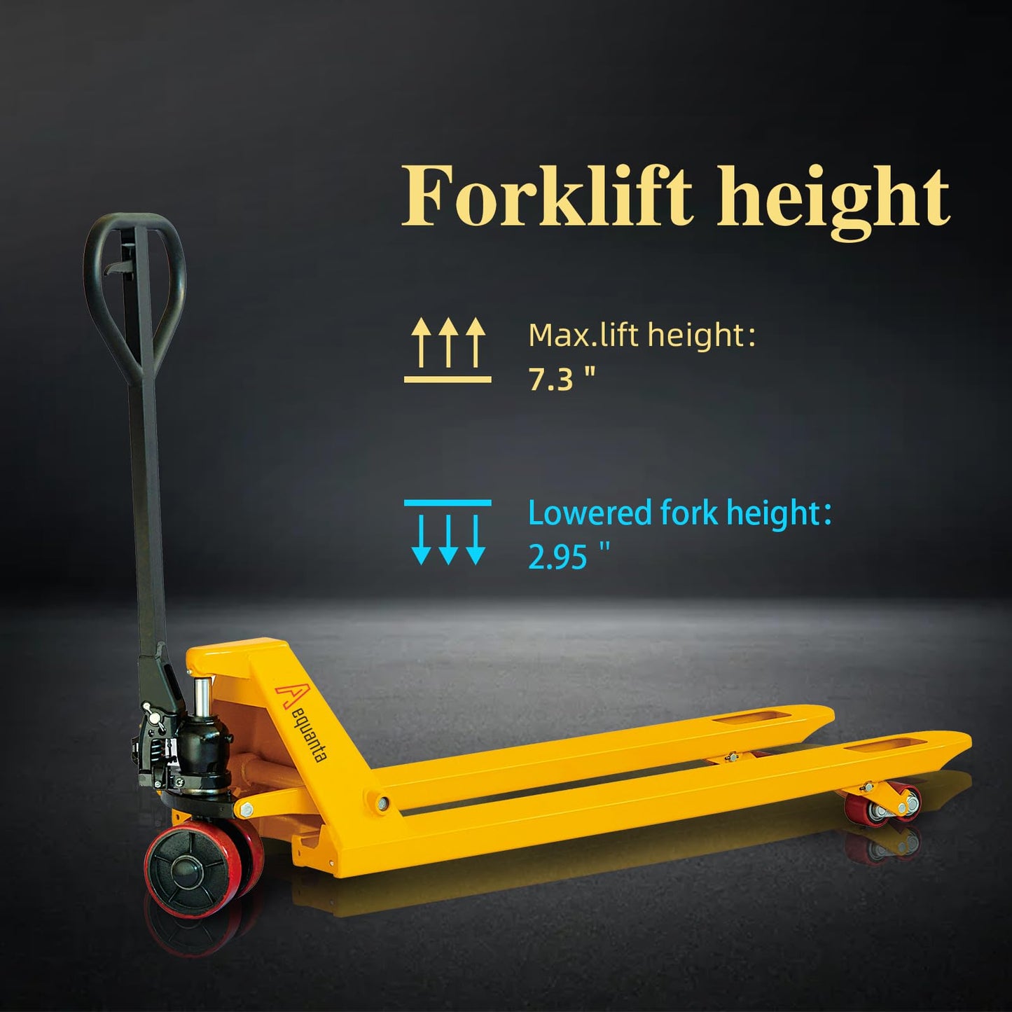 Aequanta Manual Pallet Jacks 5500lbs Capacity Industrial Hand Pallet Truck 48" Lx27''W Fork Size