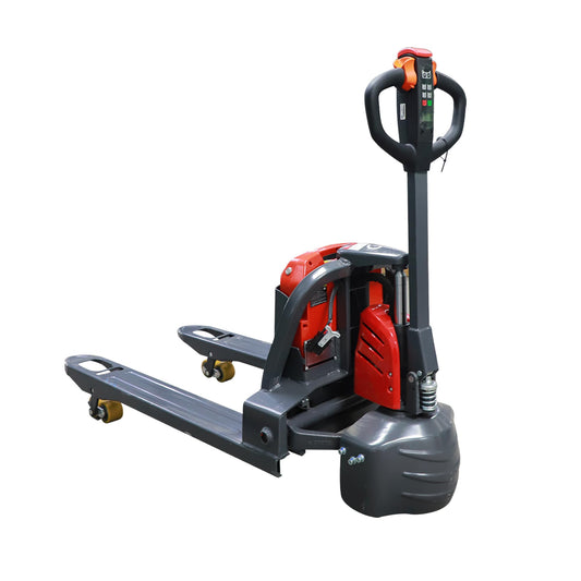 Full Electric Pallet Jack, 3300LBS Capacity 45" x 27" Forks Electric Powered 24V40Ah Lithium Battery Truck with Emergency Key Switch Motorized Lift Trucks Suitable for Indoor Storage and Handling