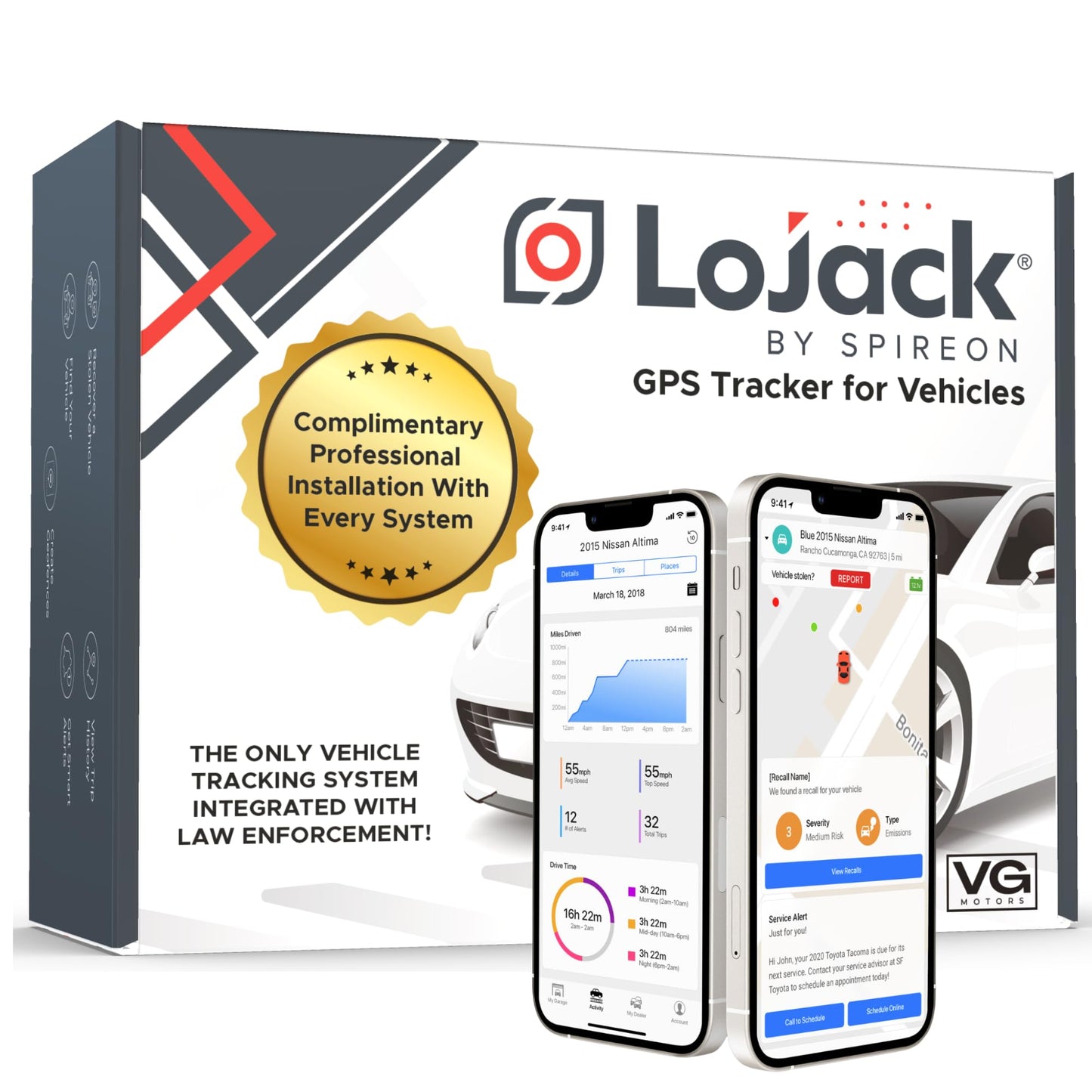 LoJack for Cars | GPS Tracker for Vehicles No Subscription | Anti Theft Car Device | Professional Installation Included | Integrated with Law Enforcement (7 Years of Service)